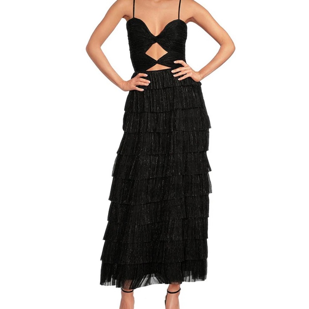 Gianni Bini Elegant Black Tiered Dress